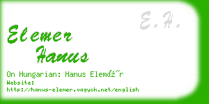 elemer hanus business card